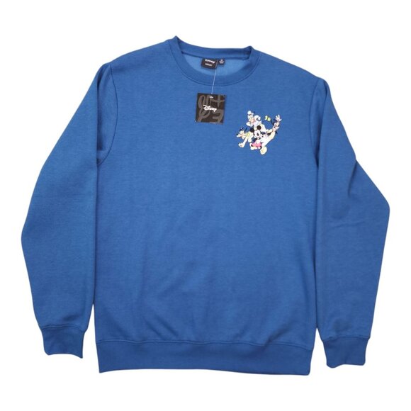 Disney Mickey & Friends Blue Crewneck Sweatshirt M 60% Cotton 40% Polyester - Picture 2 of 7